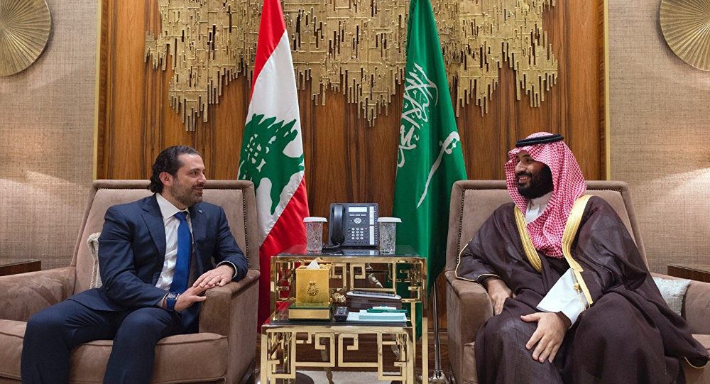 صورة تجمع ولي العهد السعودي ورئيس وزراء لبنان/ social media