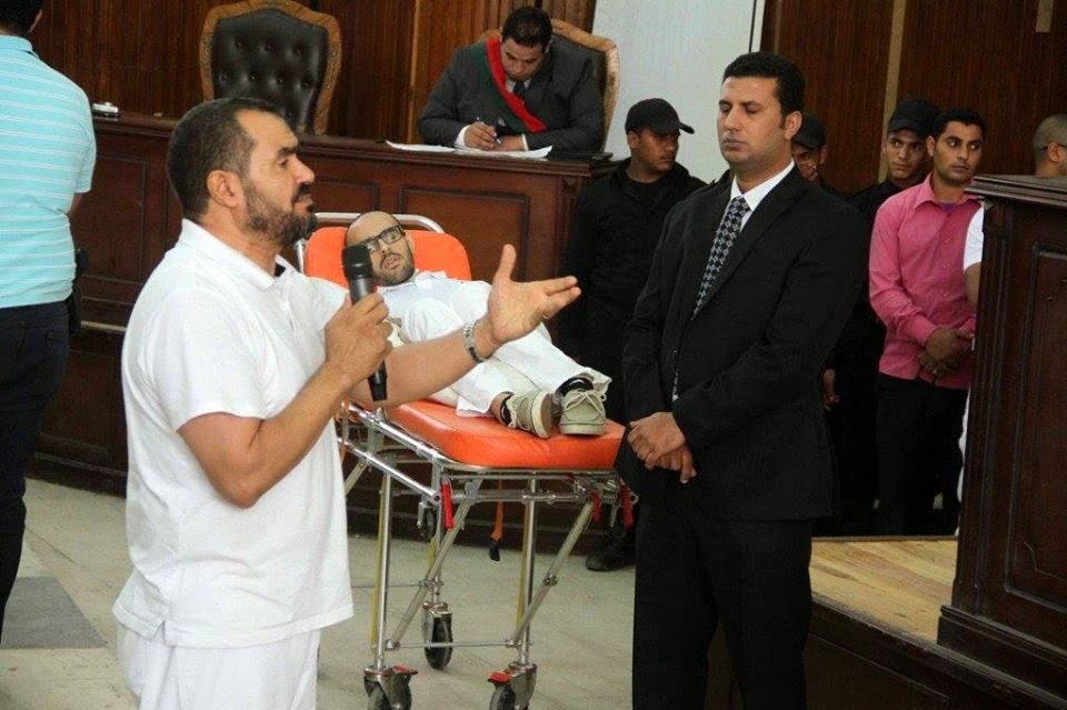 السجين السابق محمد سلطان خلال جلسة محاكمة/ social media