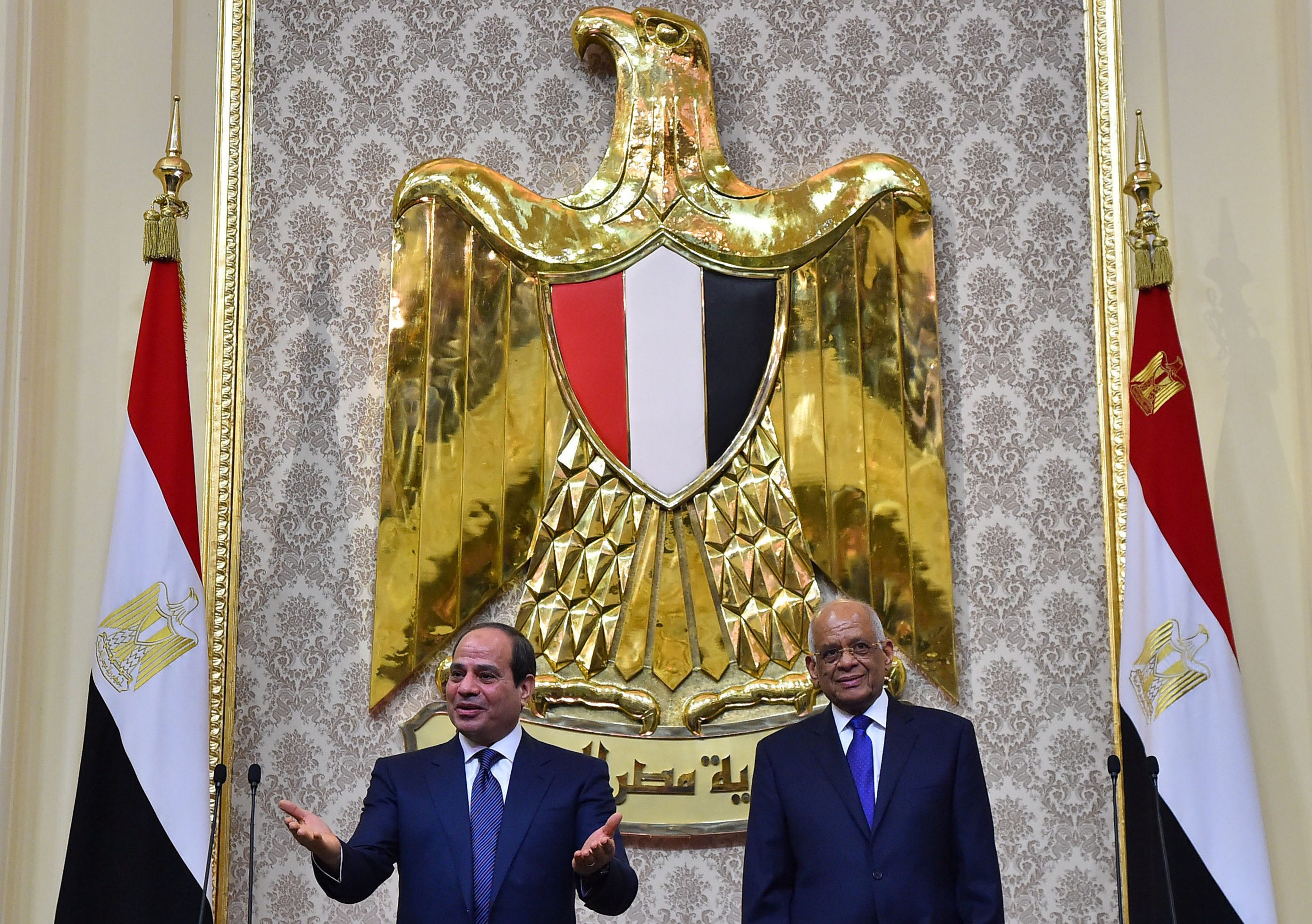 الرئيس المصري خلال زيارة للبرلمان/ رويترز