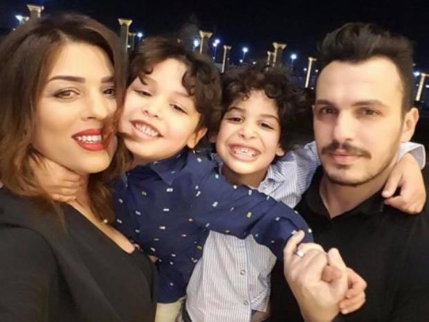ياسمين عيسى زوجة أحمد إبراهيم وأولادهما/ مواقع التواصل
