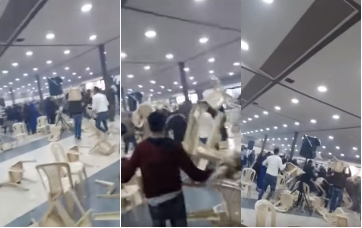 مشاهد من الحفل الذي تحول إلى معركة