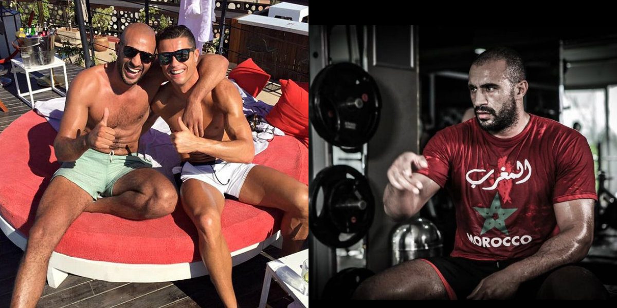 الملاكم المغربي بدر هاري واللاعب البرتغالي كريستيانو رونالدو