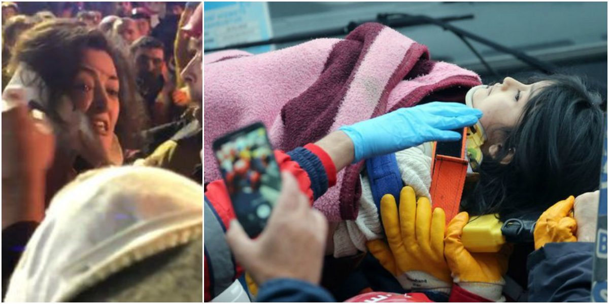 شاهد لحظة إخراج طفلة بقيت أسفل أنقاض منزل مُنهار في تركيا 19 ساعة