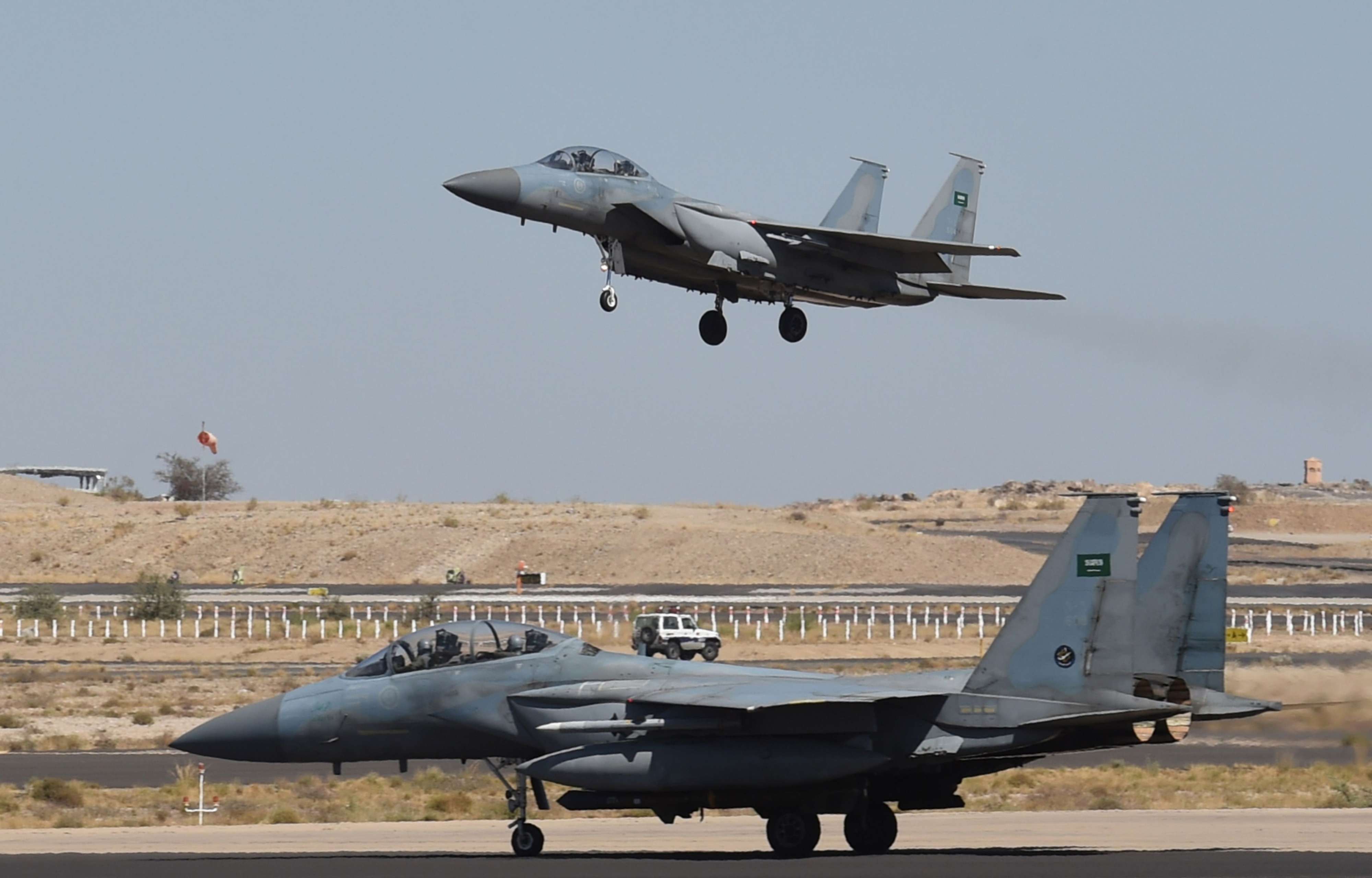 طائرات سعودية تشارك في ضرب أهداف للحوثيين في اليمن/ جيتي
