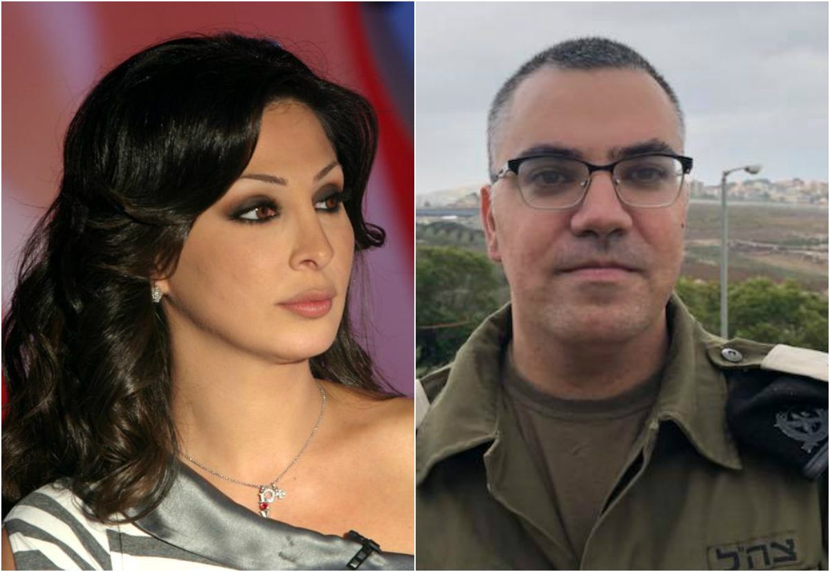 المتحدث باسم الجيش الإسرائيلي أفيخاي أدرعي والفنانة اللبنانية إليسا
