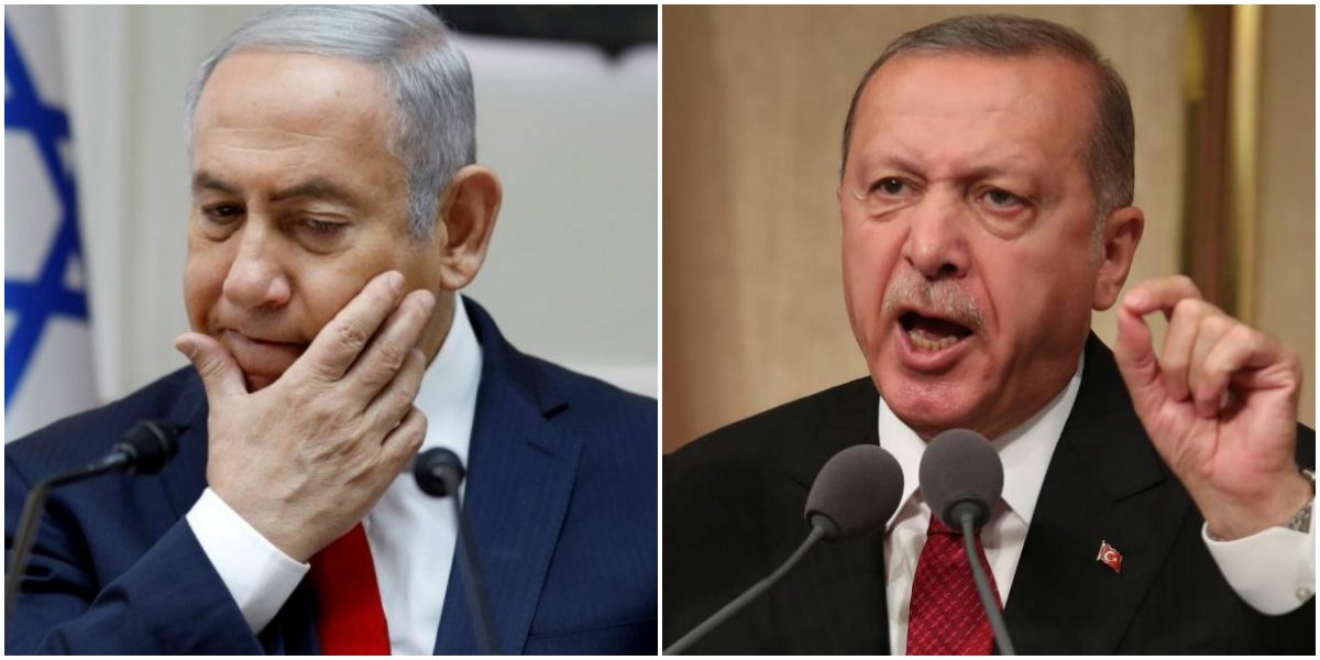 الرئيس التركي رجب طيب أردوغان، ورئيس الوزراء الإسرائيلي بنيامين نتنياهو