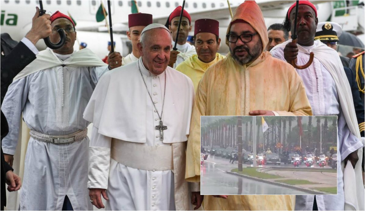 مجهول يقتحم موكب عاهل المغرب خلال زيارة بابا الفاتيكان