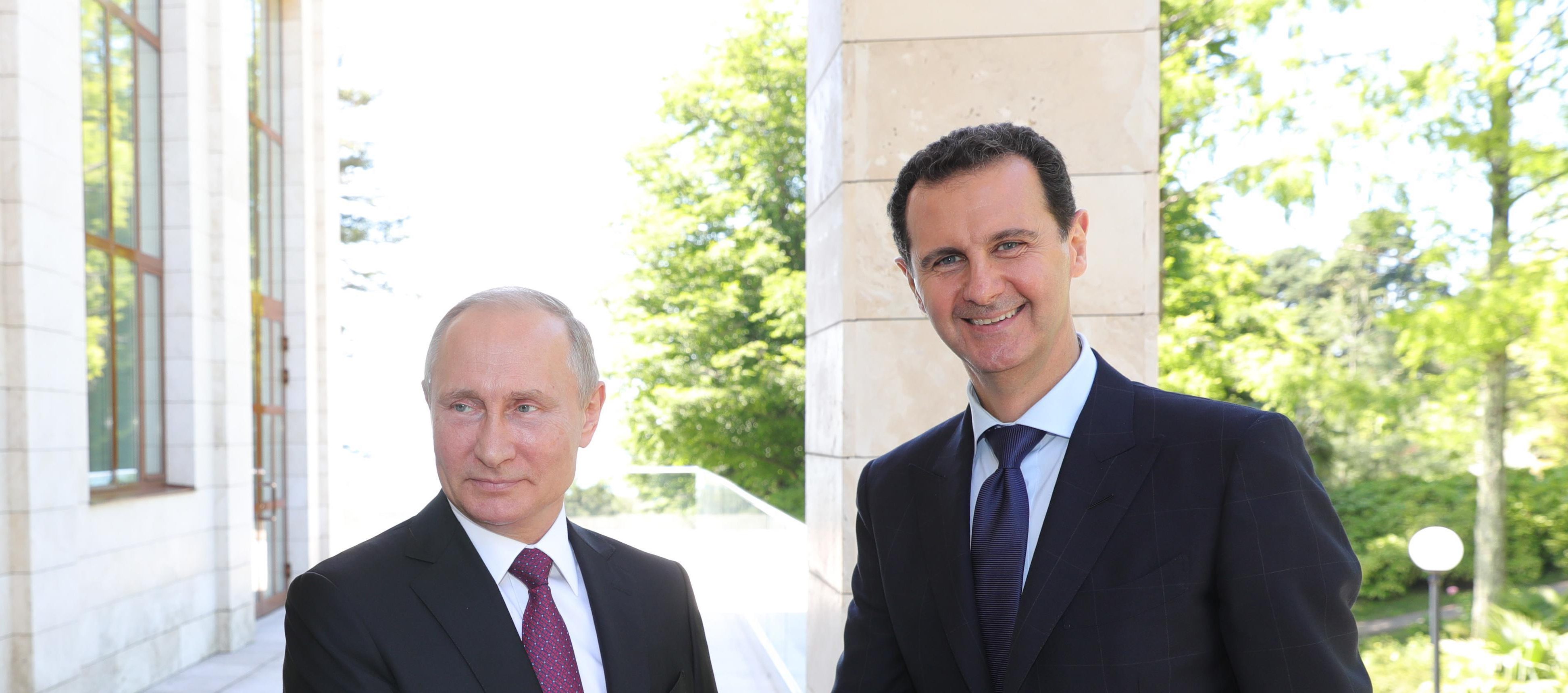 رئيس النظام السوري بشار الأسد والرئيس الروسي فلاديمير بوتين