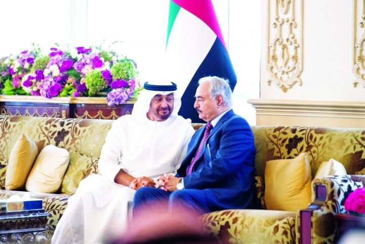 خليفة حفتر ومحمد بن زايد في أبوظبي، أرشيفية