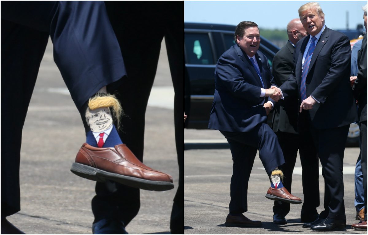 الرئيس الأمريكي ترامب يصل إلى بحيرة تشارلز ، لويزيانا