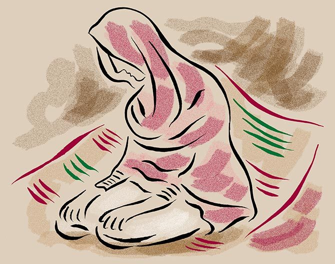 امرأة تصلي / رسم