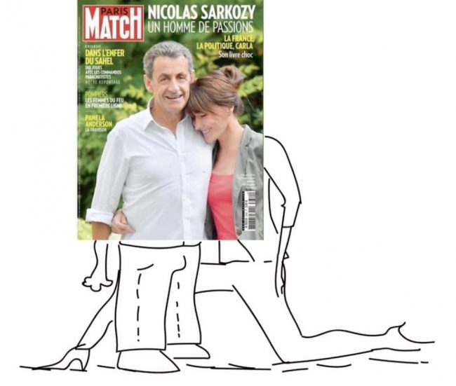 مجلة فرنسية تفسر سر ظهور الرئيس الفرنسي السابق أطول من زوجته بعد أن أثارت السخرية