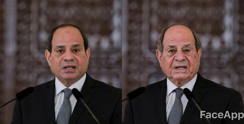 الرئيس المصري عبدالفتاح السيسي عبر تطبيق فيس أب
