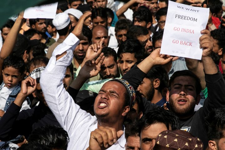 احتجاجات في كشمير على بعيد صلاة عيد الأضخى ضد الاجراءات الهندية/ AFP