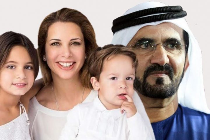حاكم دبي وزوجته الأميره هيا وابنيهما قبل سنوات / أرشيفية