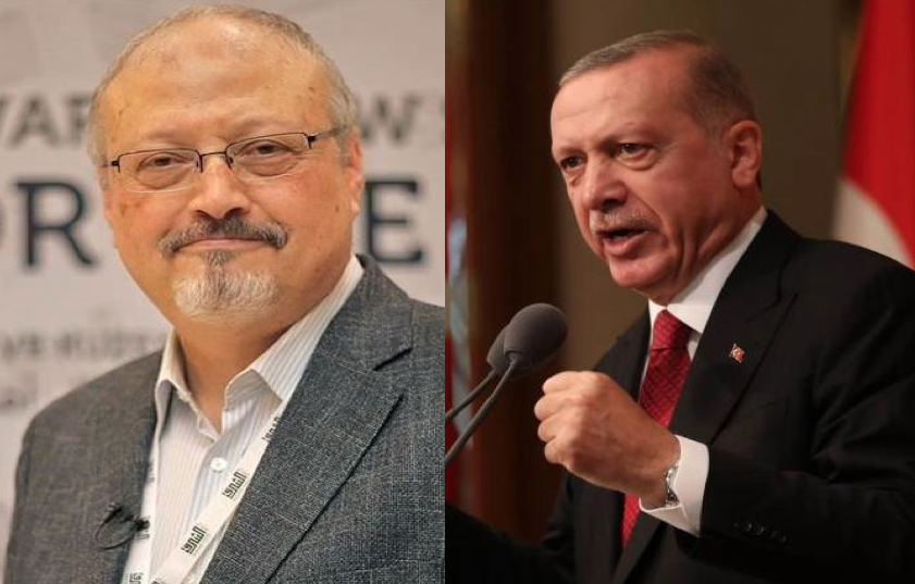 الرئيس التركي رجب طيب أردوغان والصحفي جمال خاشقجي