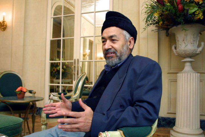 راشد الغنوشي في المنفى بلندن/ Getty
