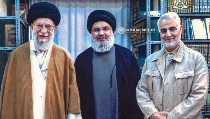 سليماني وحسن نصر الله وخامنئي في طهران 2019/ موقع 