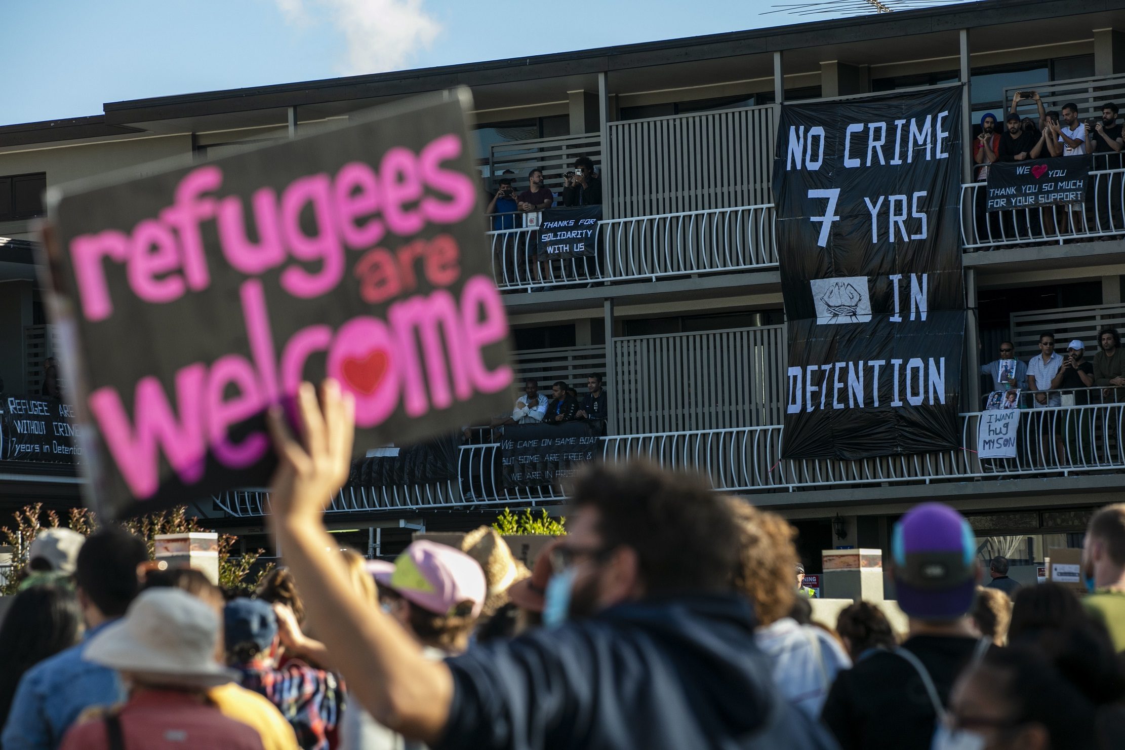 تظاهرات داعمة لللاجئين، /رويترز