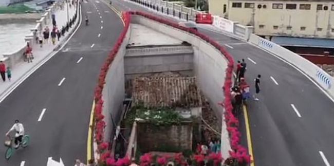 ترفض إغراءات الحكومة منذ 10 سنوات.. صينية تجبر السلطات على بناء جسر للالتفاف  على منزل رفضت بيعه (صور)