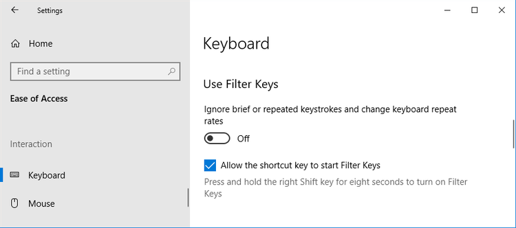تعطيل تصفية المفاتيح لتفعيل مفتاح Windows