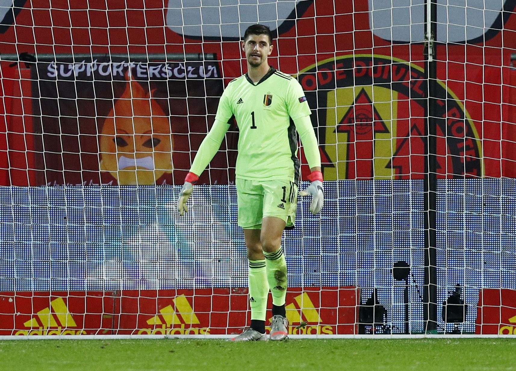 تيبو كورتوا حارس منتخب بلجيكا (رويترز)