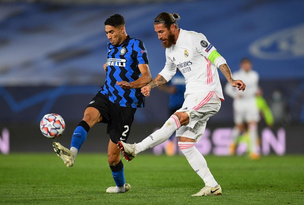 راموس وحكيمي خلال مباراة ريال مدريد وإنتر ميلان