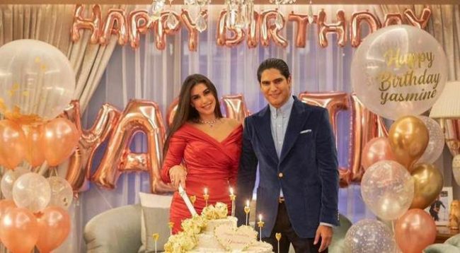 أبوهشيمة يحتفل بعيد ميلاد ياسمين صبري بطريقة مميزة.. النجمة المصرية وثقت الحفل بفيديو وظهرت بإطلالة فخمة
