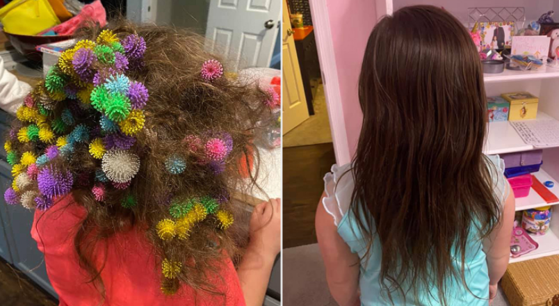 عاشت “أسوأ كابوس قد يحدث لأي أم”.. أمريكية أمضت 20 ساعة في تخليص شعر ابنتها من 150 قطعة ألعاب (صورة)