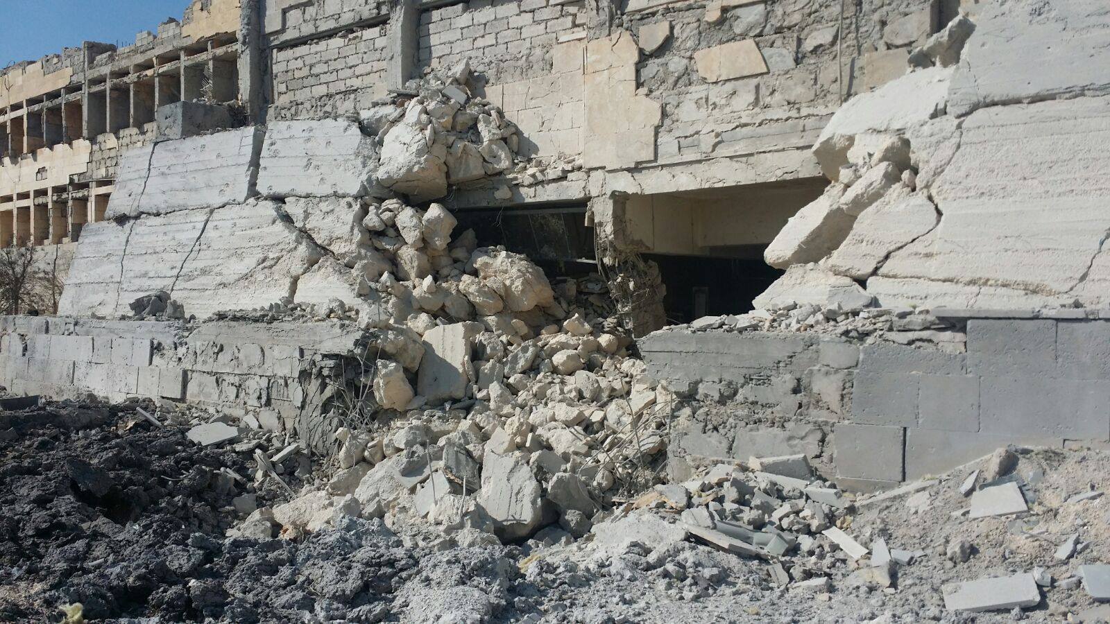 صورة لبقايا المستشفى السوري/ منصات التواصل