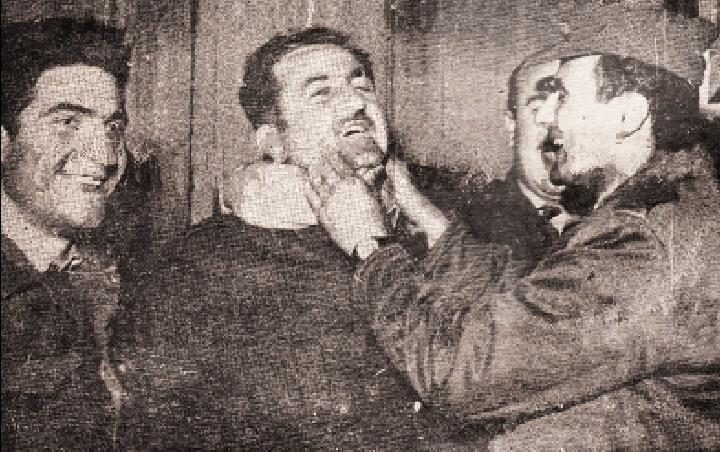 ويكبيديا/ أعضاء اللجنة العسكرية سليم حاتم (يسار) ومحمد عمران (وسط) وصلاح جديد (يمين) يحتفلون بنجاح انقلاب 1963 في سوريا.