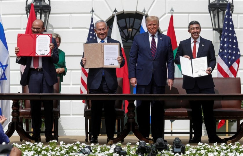 توقيع اتفاقيات التطبيع بين الإمارات والبحرين مع إسرائيل في البيت الأبيض في عهد ترامب/رويترز