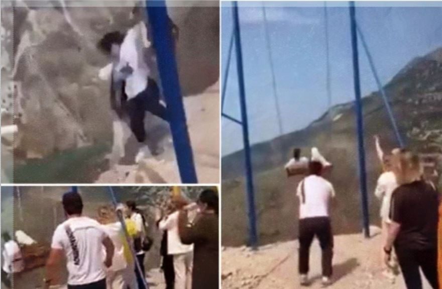 سقوط فتاتين من أرجوحة