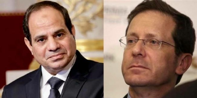 السيسي يتصل هاتفياً بنظيره الإسرائيلي.. هنأه برأس السنة العبرية وبحثا إحياء عملية السلام