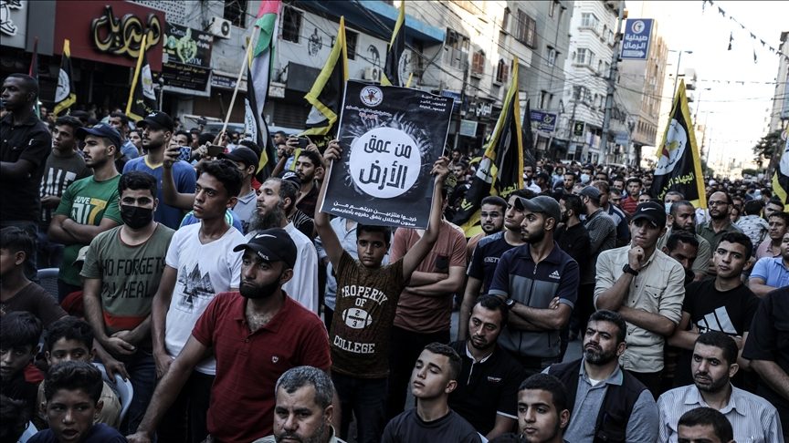 جانب من المسيرة/ الأناضول