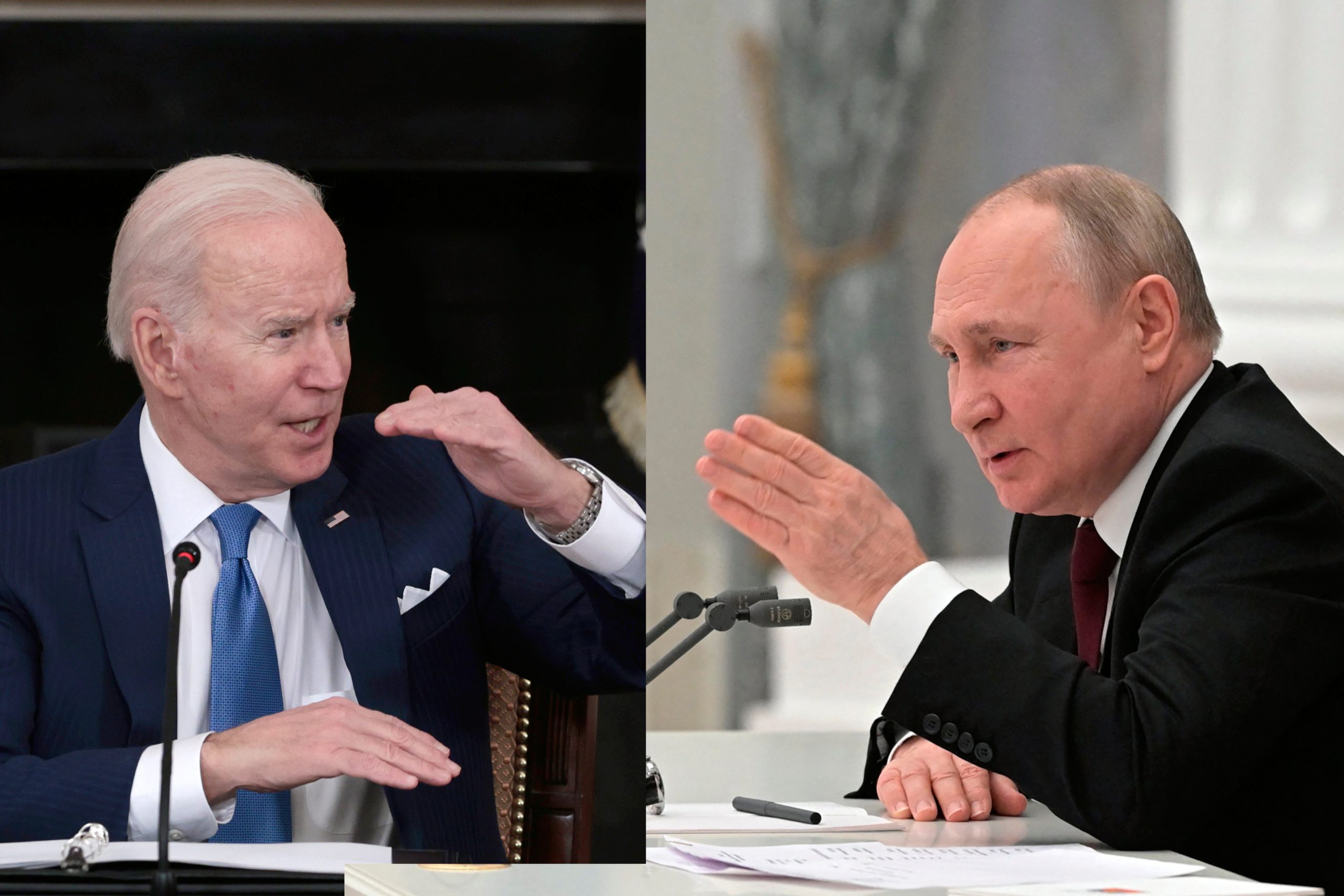 الرئيس الأمريكي جو بايدن، ونظيره الروسي فلاديمير بوتين روسيا/ Getty images