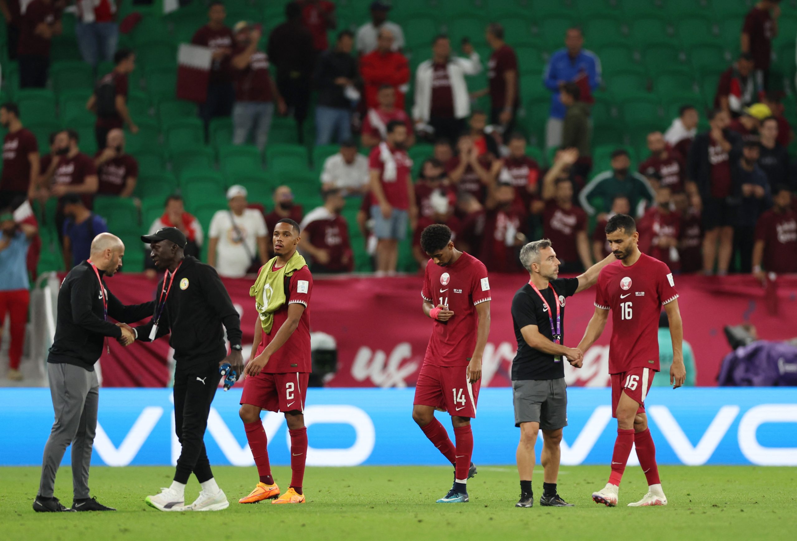 رويترز/ منتخب قطر يودع المونديال بعد الخسارة من السنغال