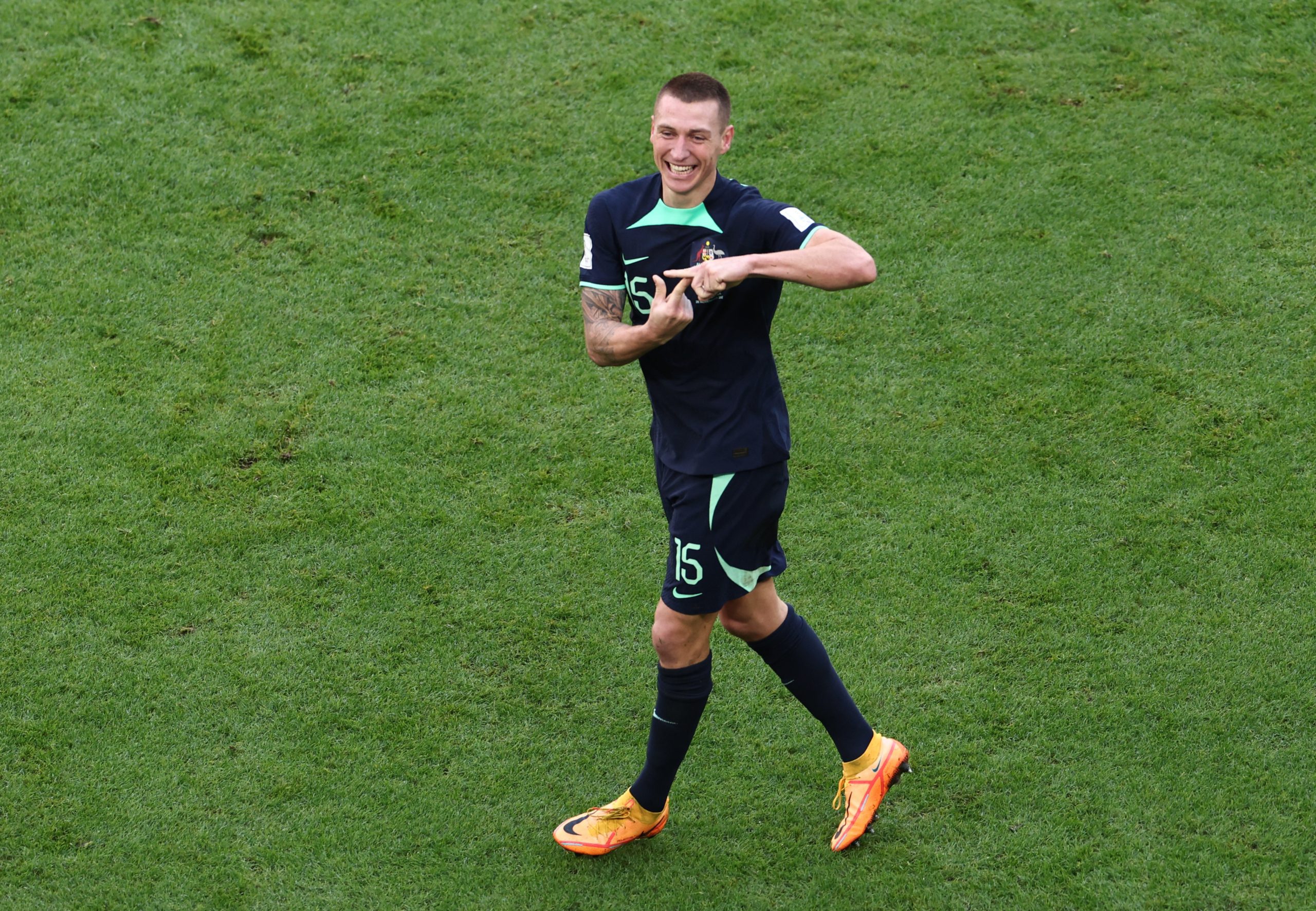 رويترز/ ميتشل ديوك بعد تسجيله هدفاً في مرمى تونس