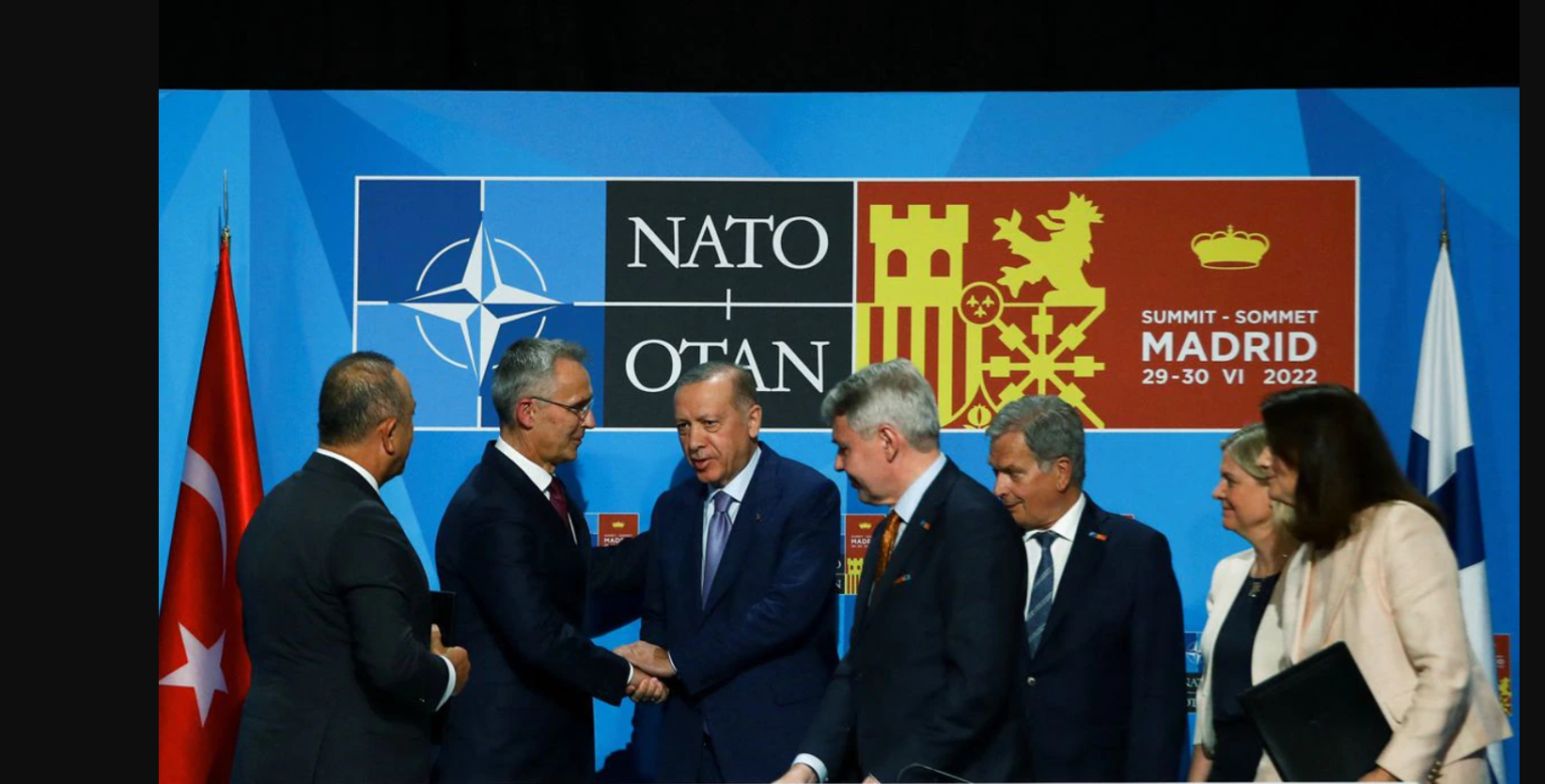 القمة الرباعية في مدريد بين تركيا والسويد وفنلندا والناتو - getty images
