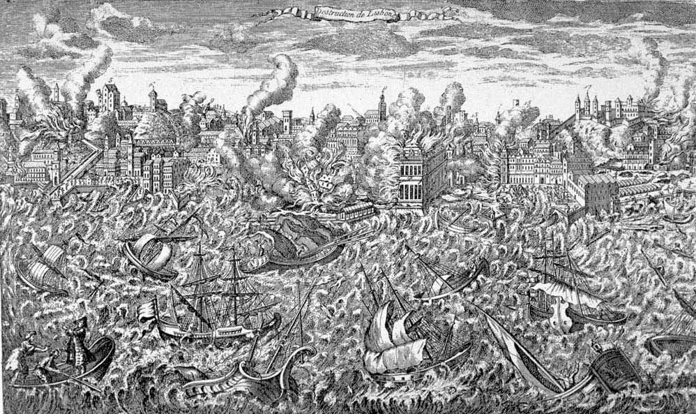 صورة تجسّد تسونامي 1755 الأكثر فتكاً في التاريخ القديم/ Wikimedia Commons