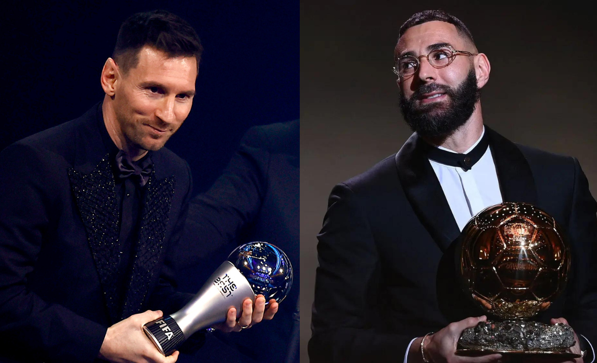 رسائل مشفرة بين بنزيمة وميسي بعد جائزة "الأفضل" (رويترز)