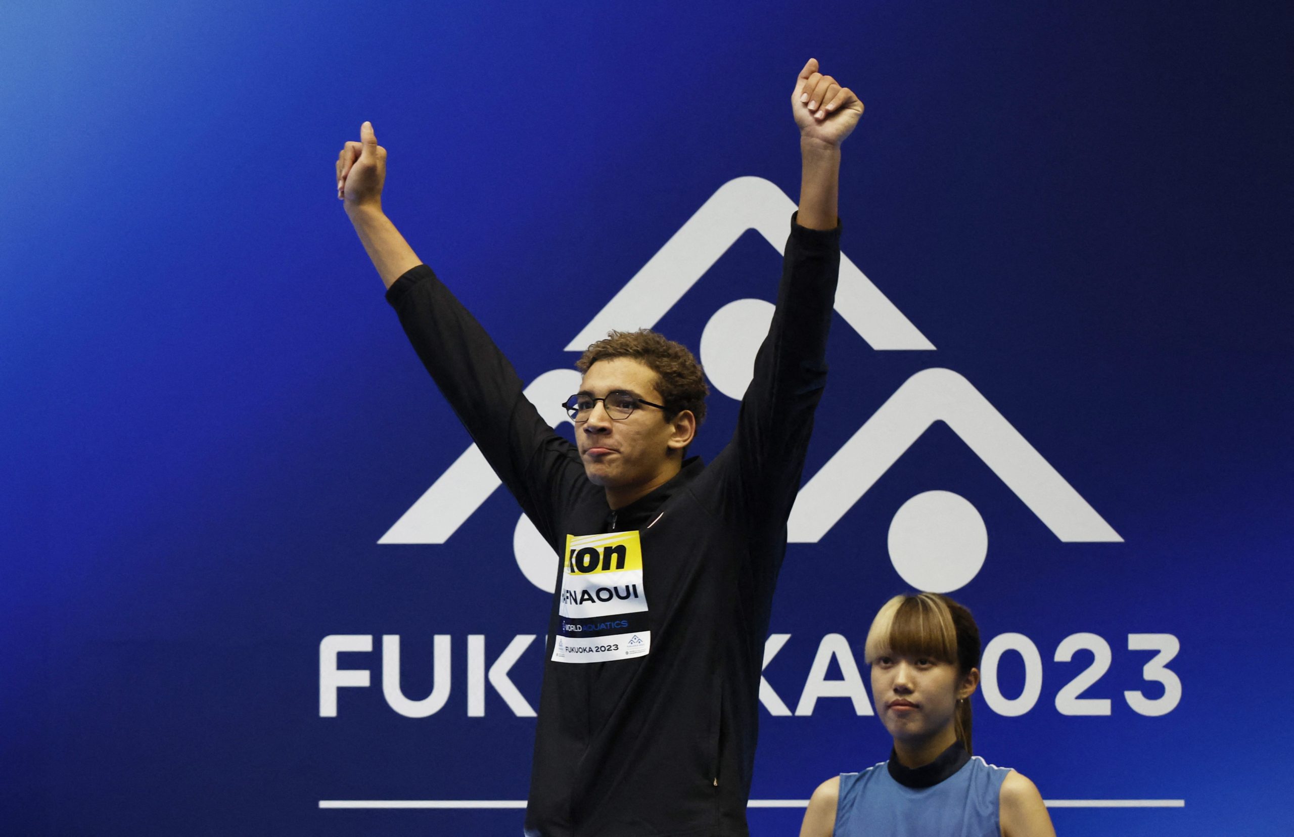 أحمد الحفناوي يفوز بذهبية ثانية في بطولة العالم للسباحة (رويترز)