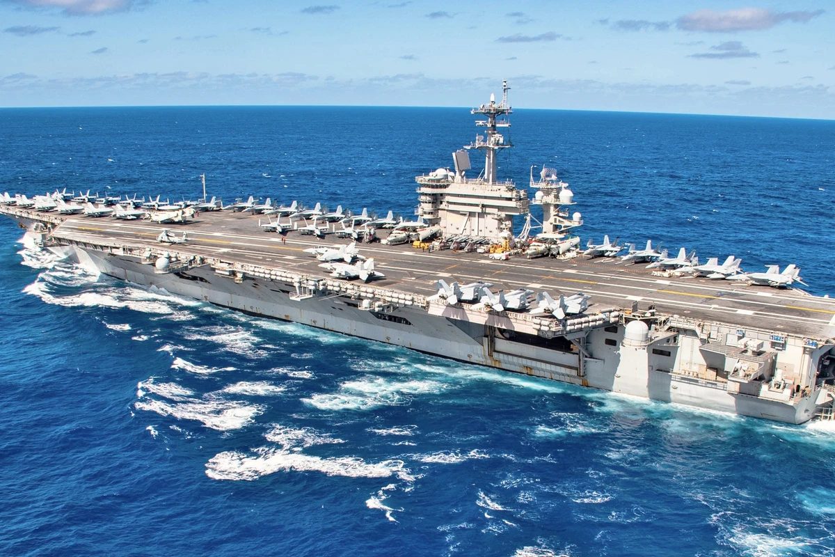 حاملة الطائرات الأمريكية يو إس إس ثيودور روزفلت تعبر المحيط الهادئ ٢٠٢٠/ Wikimedia Commons