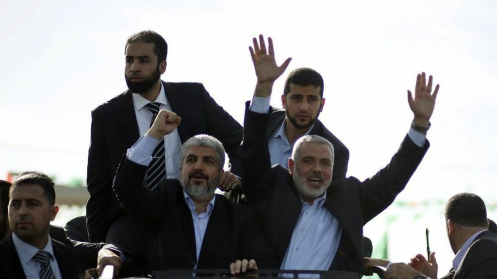 هنية ومشعل في غزة، أرشيفية/ صفا