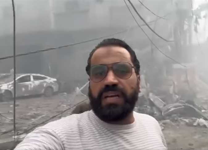 علي نسمان خلال تغطيته أحداث الحرب على غزة الأخيرة | مواقع التواصل