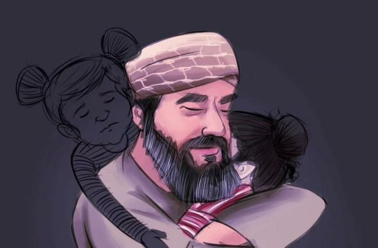 الجد نبهان يحتضن ريم