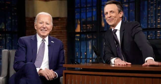 بايدن يظهر في برنامج فكاهي أمريكي.. هاجم ترامب وتحدث عن غزة وحرص على مغازلة أصوات الناخبين (فيديو)