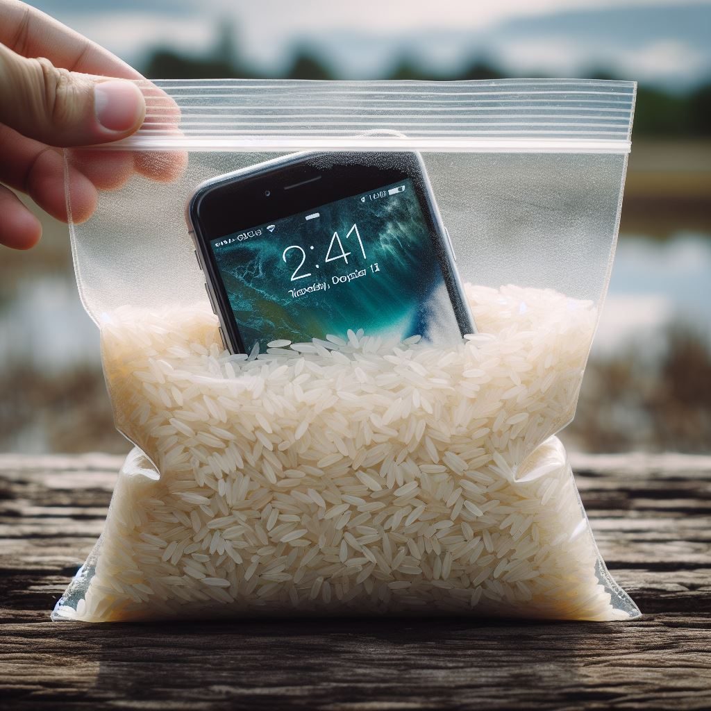 وضع الهاتف داخل الأرز