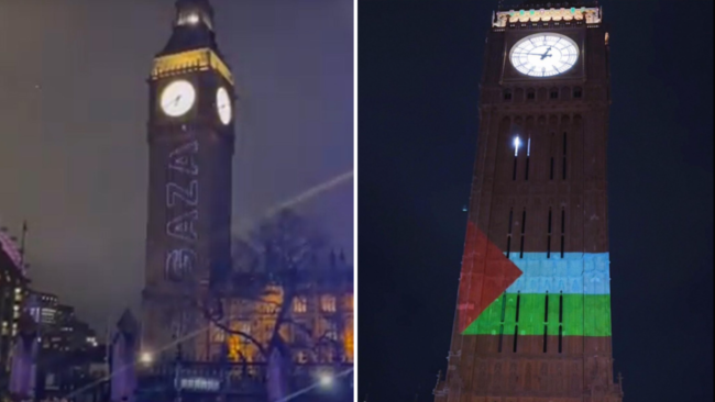 للمرة الثانية.. إنارة ساعة “بيغ بن” في لندن دعماً لغزة (فيديو) 