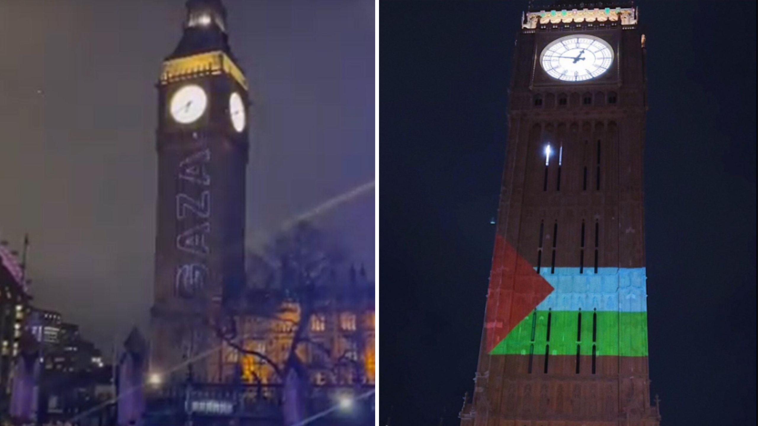 إنارة ساعة "بيغ بن" في لندن دعماً لغزة